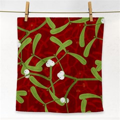 Mistletoe Christmas Texture Advent Face Towel by Hannah976