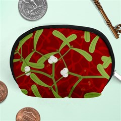 Mistletoe Christmas Texture Advent Accessory Pouch (medium) by Hannah976