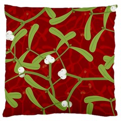 Mistletoe Christmas Texture Advent Large Premium Plush Fleece Cushion Case (one Side) by Hannah976