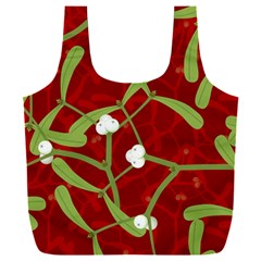 Mistletoe Christmas Texture Advent Full Print Recycle Bag (xxl) by Hannah976