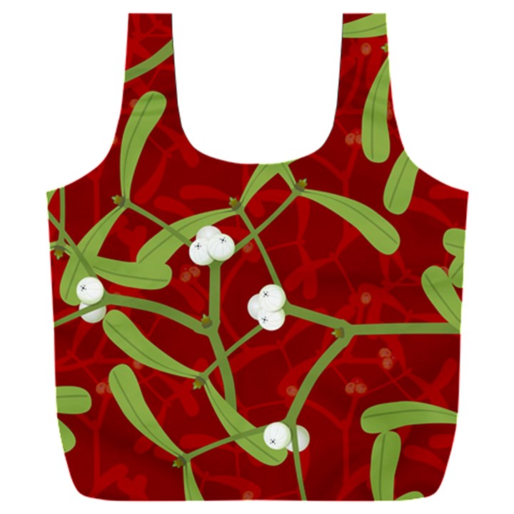 Mistletoe Christmas Texture Advent Full Print Recycle Bag (XXL)