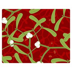 Mistletoe Christmas Texture Advent Premium Plush Fleece Blanket (medium)