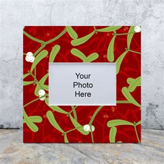 Mistletoe Christmas Texture Advent White Box Photo Frame 4  X 6  by Hannah976