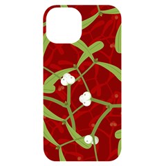 Mistletoe Christmas Texture Advent Iphone 14 Black Uv Print Case