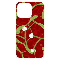 Mistletoe Christmas Texture Advent Iphone 14 Pro Max Black Uv Print Case