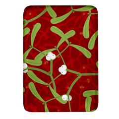 Mistletoe Christmas Texture Advent Rectangular Glass Fridge Magnet (4 Pack)