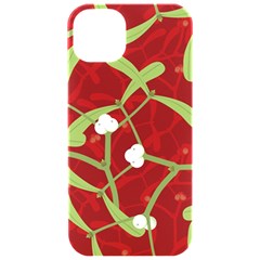 Mistletoe Christmas Texture Advent iPhone 15 Pro Black UV Print PC Hardshell Case