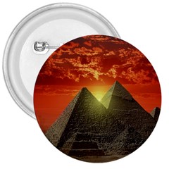 Pyramids Egypt Monument Landmark Sunrise Sunset Egyptian 3  Buttons by Proyonanggan