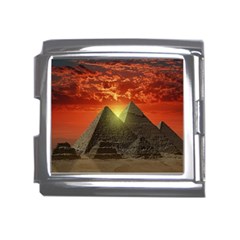 Pyramids Egypt Monument Landmark Sunrise Sunset Egyptian Mega Link Italian Charm (18mm) by Proyonanggan