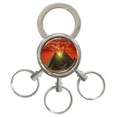 Pyramids Egypt Monument Landmark Sunrise Sunset Egyptian 3-ring Key Chain by Proyonanggan