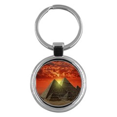 Pyramids Egypt Monument Landmark Sunrise Sunset Egyptian Key Chain (round) by Proyonanggan