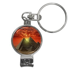 Pyramids Egypt Monument Landmark Sunrise Sunset Egyptian Nail Clippers Key Chain by Proyonanggan