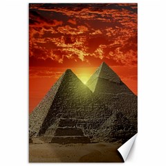 Pyramids Egypt Monument Landmark Sunrise Sunset Egyptian Canvas 12  X 18  by Proyonanggan