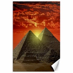 Pyramids Egypt Monument Landmark Sunrise Sunset Egyptian Canvas 24  X 36  by Proyonanggan