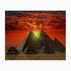 Pyramids Egypt Monument Landmark Sunrise Sunset Egyptian Small Glasses Cloth (2 Sides) by Proyonanggan