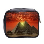 Pyramids Egypt Monument Landmark Sunrise Sunset Egyptian Mini Toiletries Bag (Two Sides) Back