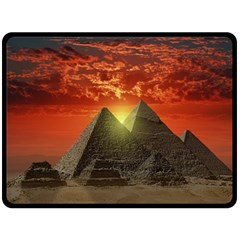 Pyramids Egypt Monument Landmark Sunrise Sunset Egyptian Fleece Blanket (large) by Proyonanggan