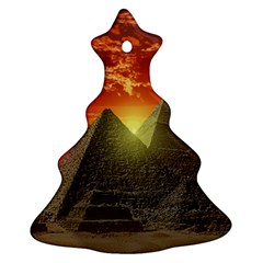 Pyramids Egypt Monument Landmark Sunrise Sunset Egyptian Christmas Tree Ornament (two Sides) by Proyonanggan