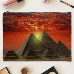 Pyramids Egypt Monument Landmark Sunrise Sunset Egyptian Cosmetic Bag (xxxl) by Proyonanggan