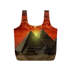 Pyramids Egypt Monument Landmark Sunrise Sunset Egyptian Full Print Recycle Bag (s) by Proyonanggan