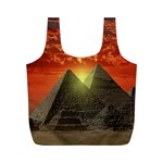 Pyramids Egypt Monument Landmark Sunrise Sunset Egyptian Full Print Recycle Bag (M) Front