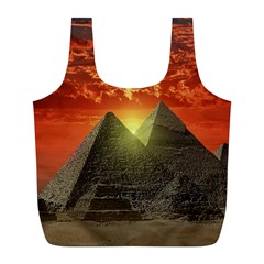 Pyramids Egypt Monument Landmark Sunrise Sunset Egyptian Full Print Recycle Bag (l) by Proyonanggan