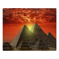 Pyramids Egypt Monument Landmark Sunrise Sunset Egyptian Two Sides Premium Plush Fleece Blanket (large) by Proyonanggan