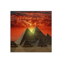 Pyramids Egypt Monument Landmark Sunrise Sunset Egyptian Satin Bandana Scarf 22  X 22 