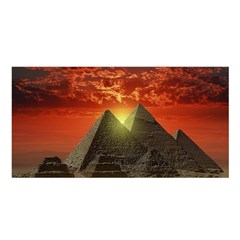 Pyramids Egypt Monument Landmark Sunrise Sunset Egyptian Satin Shawl 45  X 80  by Proyonanggan