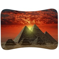 Pyramids Egypt Monument Landmark Sunrise Sunset Egyptian Velour Seat Head Rest Cushion by Proyonanggan