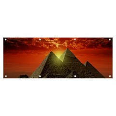 Pyramids Egypt Monument Landmark Sunrise Sunset Egyptian Banner And Sign 8  X 3  by Proyonanggan