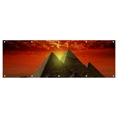 Pyramids Egypt Monument Landmark Sunrise Sunset Egyptian Banner And Sign 12  X 4  by Proyonanggan