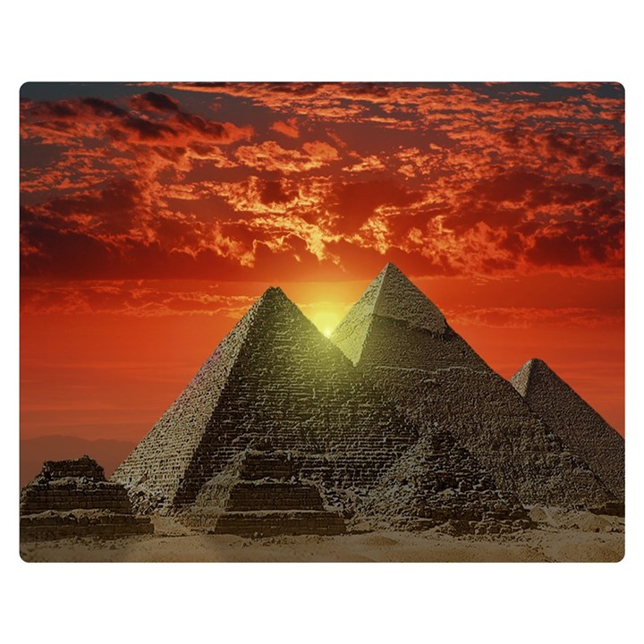 Pyramids Egypt Monument Landmark Sunrise Sunset Egyptian Premium Plush Fleece Blanket (Medium)