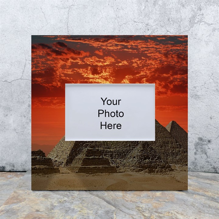 Pyramids Egypt Monument Landmark Sunrise Sunset Egyptian White Box Photo Frame 4  x 6 