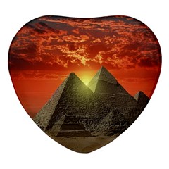 Pyramids Egypt Monument Landmark Sunrise Sunset Egyptian Heart Glass Fridge Magnet (4 Pack) by Proyonanggan