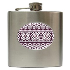 Illustration Ukrainian Folk Seamless Pattern Ornament Hip Flask (6 Oz) by Proyonanggan