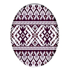 Illustration Ukrainian Folk Seamless Pattern Ornament Oval Glass Fridge Magnet (4 Pack) by Proyonanggan