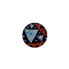 Fractal Triangle Geometric Abstract Pattern 1  Mini Magnets by Cemarart