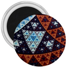 Fractal Triangle Geometric Abstract Pattern 3  Magnets by Cemarart