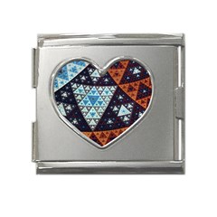 Fractal Triangle Geometric Abstract Pattern Mega Link Heart Italian Charm (18mm)