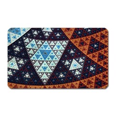 Fractal Triangle Geometric Abstract Pattern Magnet (rectangular) by Cemarart