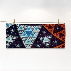 Fractal Triangle Geometric Abstract Pattern Hand Towel by Cemarart