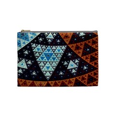 Fractal Triangle Geometric Abstract Pattern Cosmetic Bag (medium) by Cemarart