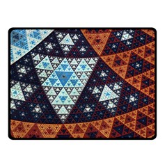 Fractal Triangle Geometric Abstract Pattern Two Sides Fleece Blanket (small) by Cemarart