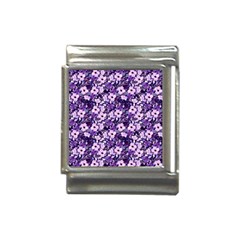 Purple Flowers 001 Purple Flowers 02 Italian Charm (13mm) by DinkovaArt