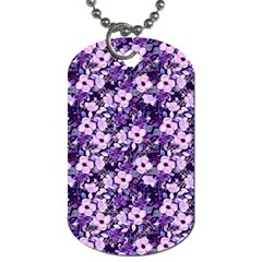 Purple Flowers 001 Purple Flowers 02 Dog Tag (one Side)