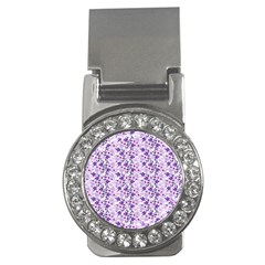 Purple Flowers 001 Money Clips (CZ) 