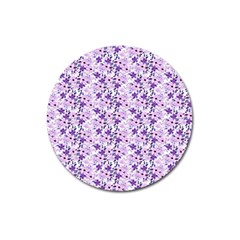 Purple Flowers 001 Magnet 3  (Round)