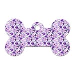 Purple Flowers 001 Dog Tag Bone (Two Sides) Front