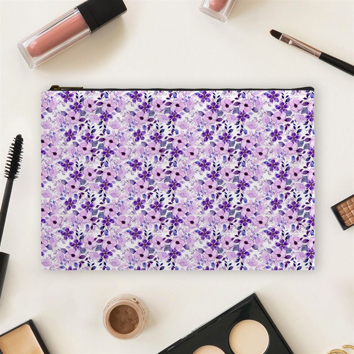 Purple Flowers 001 Cosmetic Bag (Large)